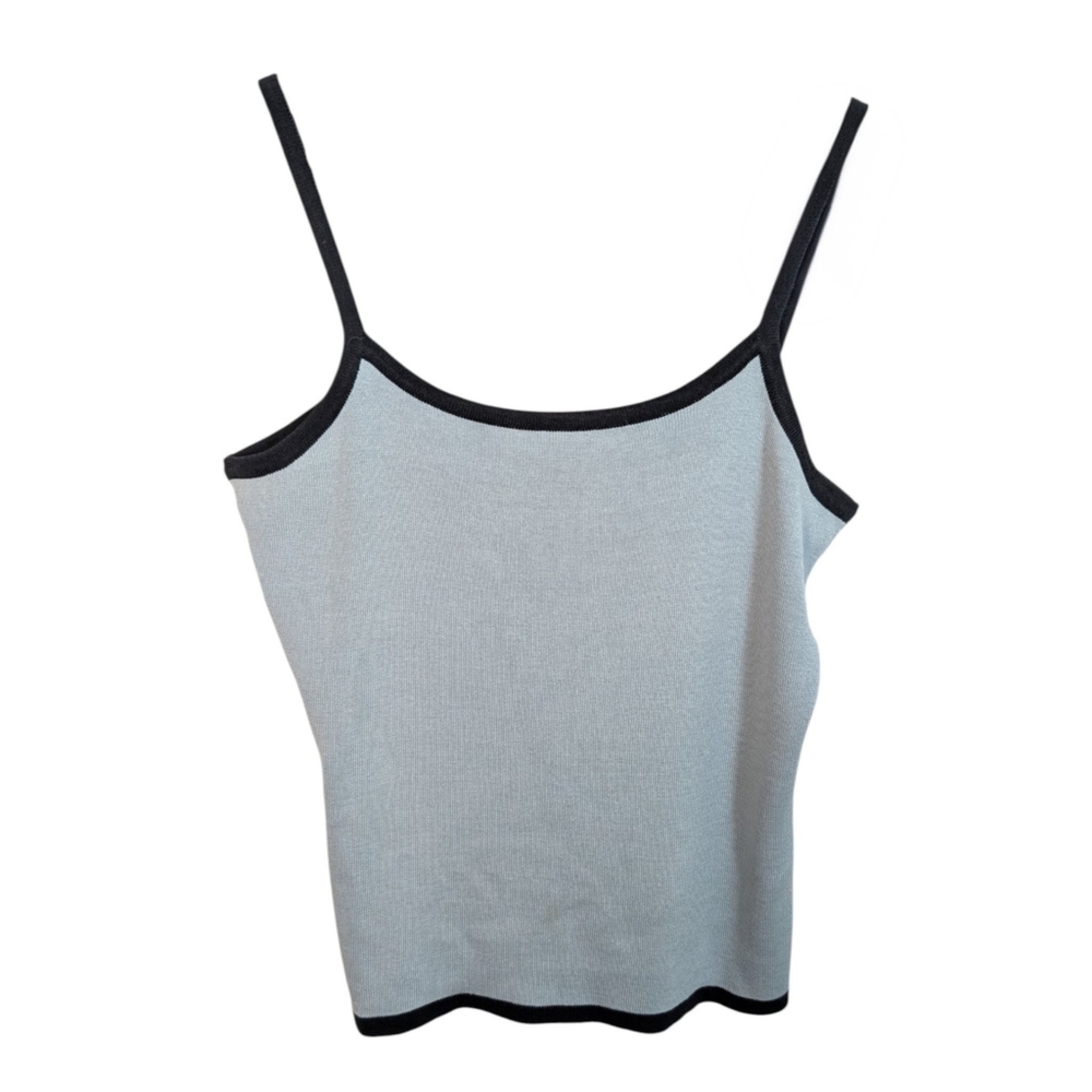 VINTAGE Harold's Knit Silk Cotton Ribbed Jersey Tank Top Size M